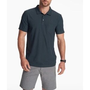 Vuori Ace Polo Blue Gray Men's Performance Shirt Short Sleeve Pocket Size Medium